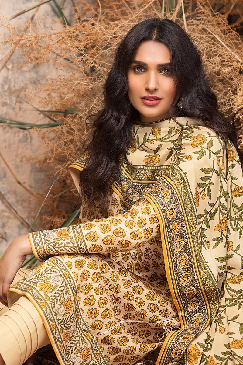 Gul Ahmed Winter Collection 3 PC Twill Linen Suit LT23 YourLibaas