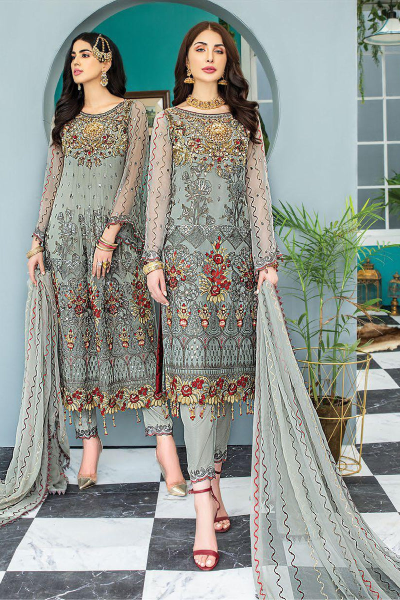 Maryam's Gold Luxury Embroidered Chiffon Collection Vol 7 – MG-78 ...