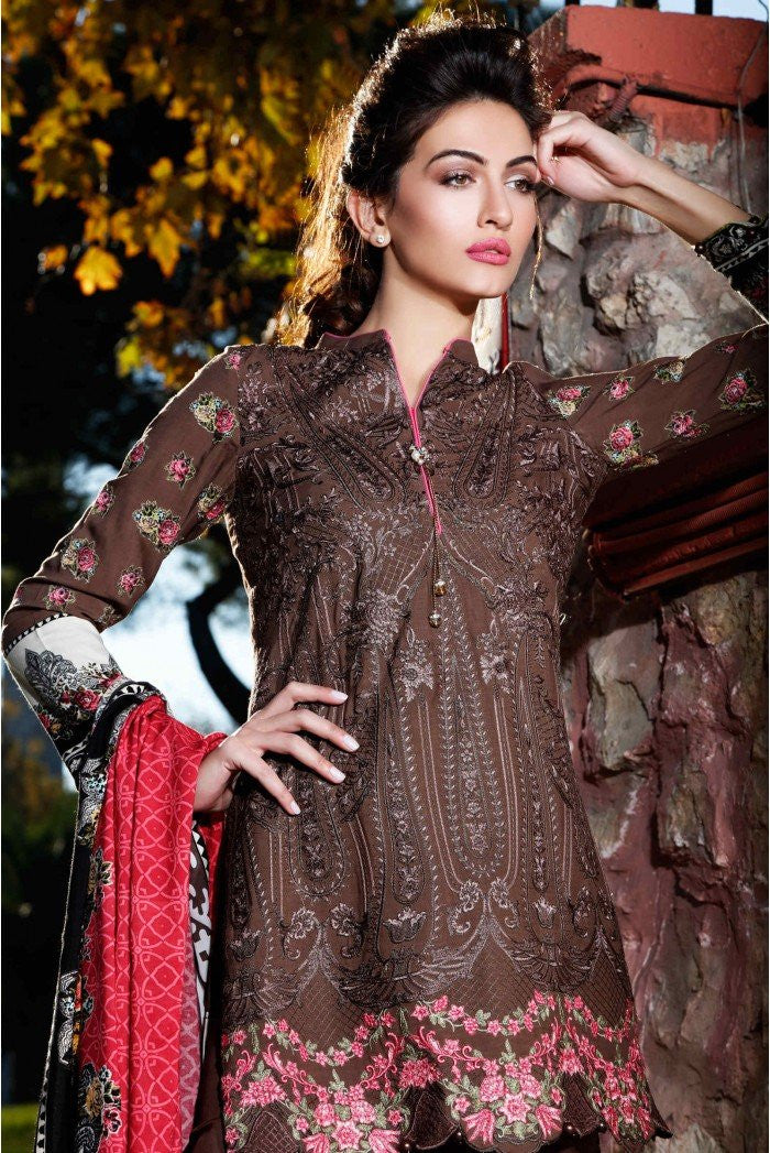 MARIA.B. Linen Winter Collection 2016 – Brown - DL404– YourLibaas