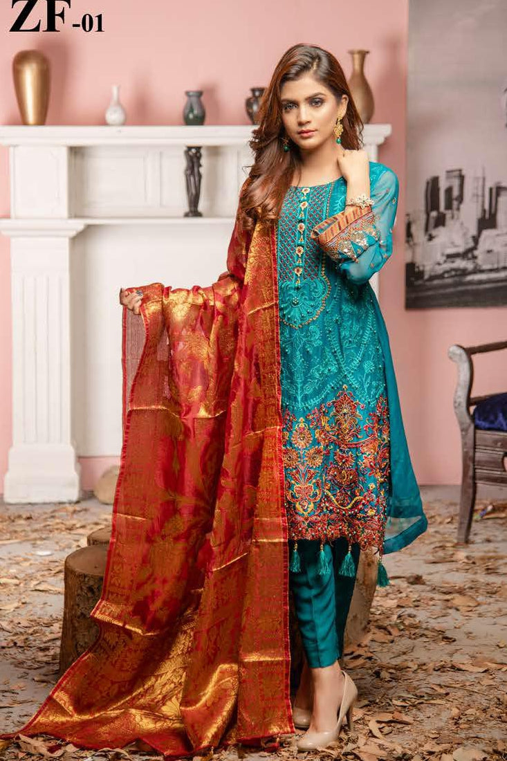 Zainab Fazlani Luxury Soirëe Mbroidered Chiffon Edition 2020 – ZF-01 ...
