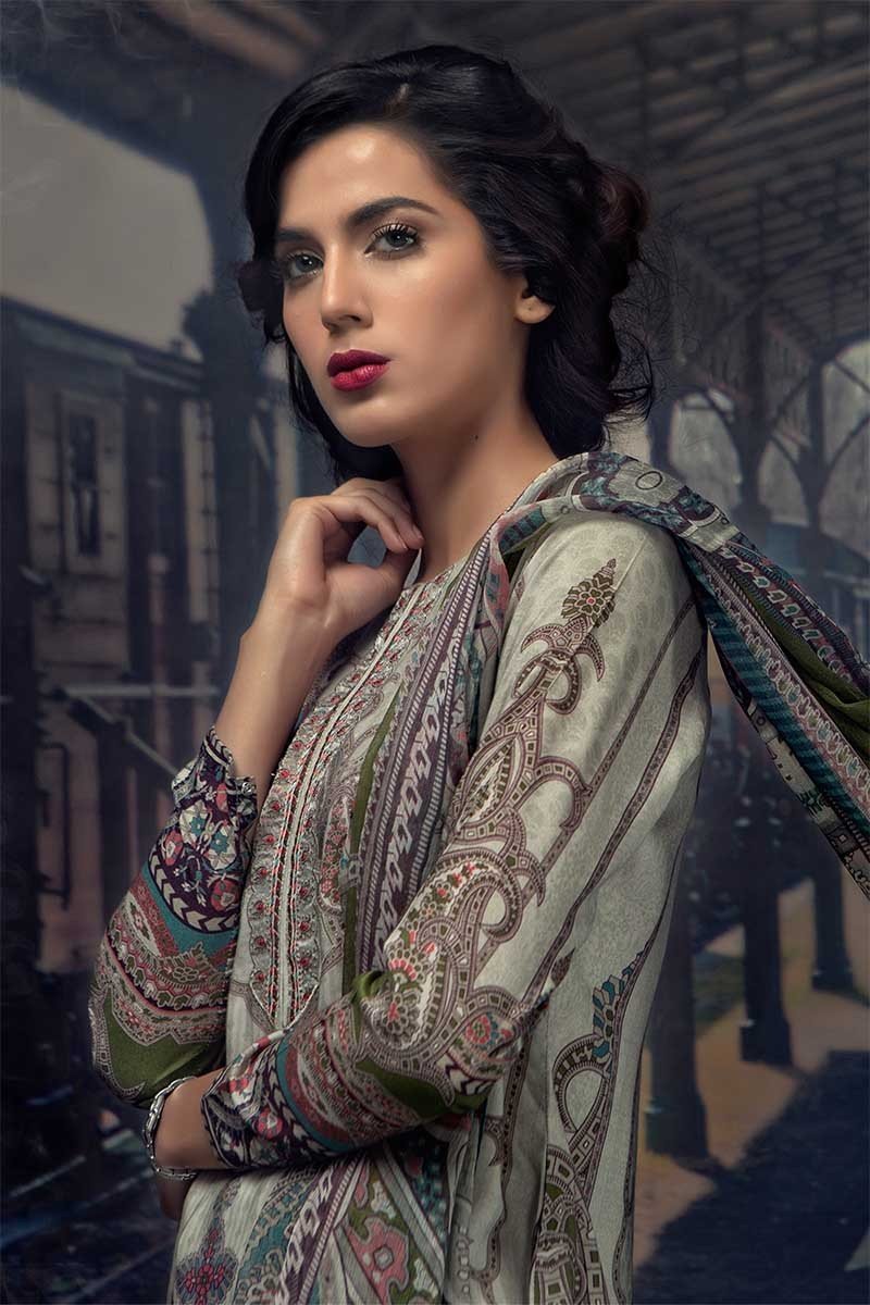 MARIA.B. M.Prints Winter Collection 2018 – MPT-408-B-Beige– YourLibaas