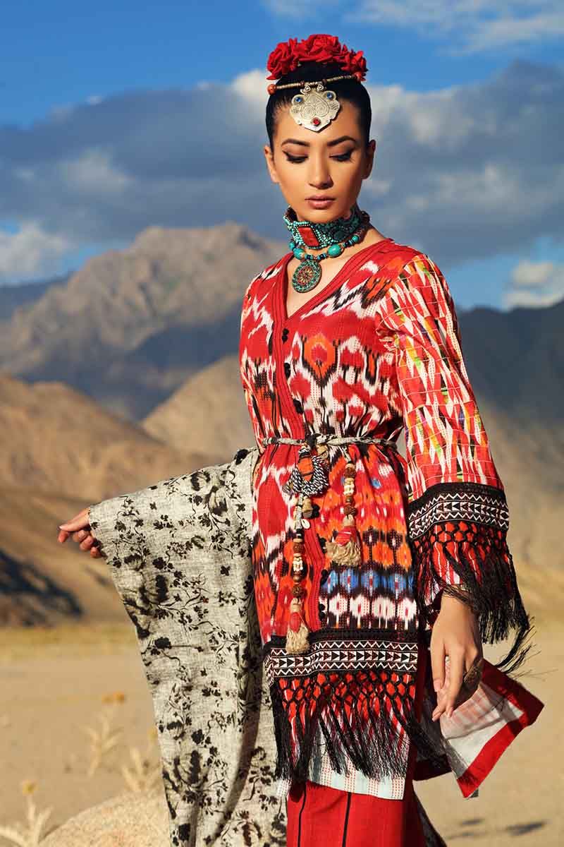 Gul Ahmed Craft Winter Collection 2019 – 3 PC Khaddar Suit - Red K-62 ...