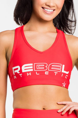 Victory lace-trimmed sports bra in red - Eres