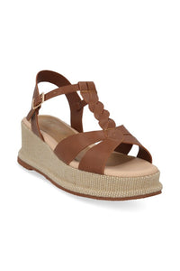 SANDALIA DE PLATAFORMA CAFÉ CON YUTE 32220