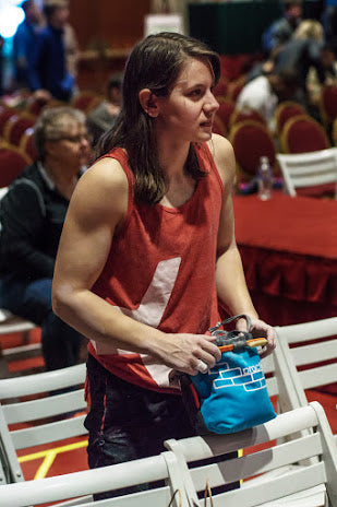 Zoe Steinberg at a climbing competition