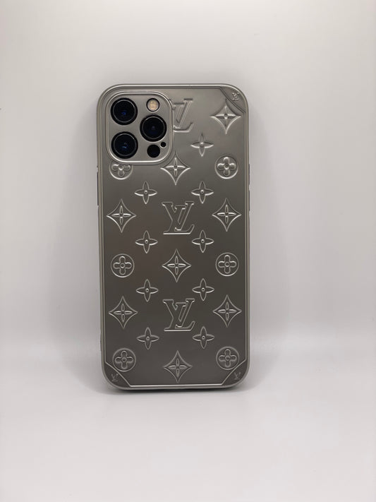 Holographic LV Phone Case with Gold Chain – ANDRA'S