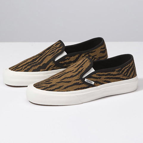 vans woven tiger slip on