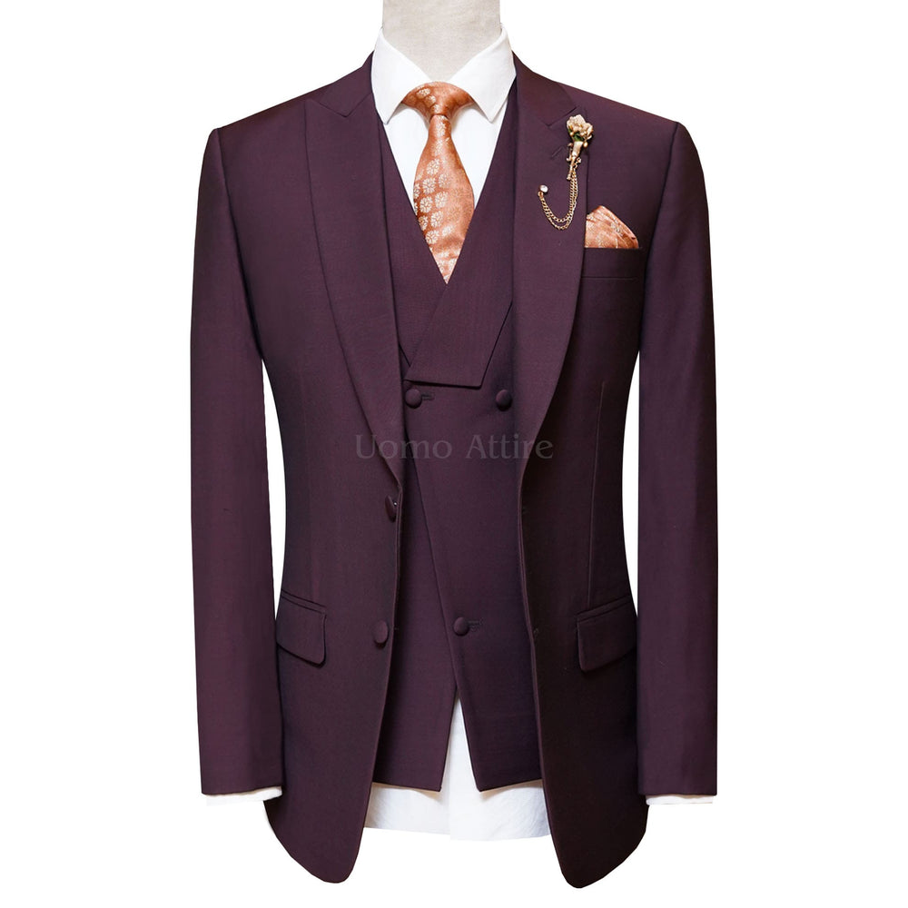 100% Wool Premium Quality Men's Bespoke 3 Piece Suit – Uomo Attire
