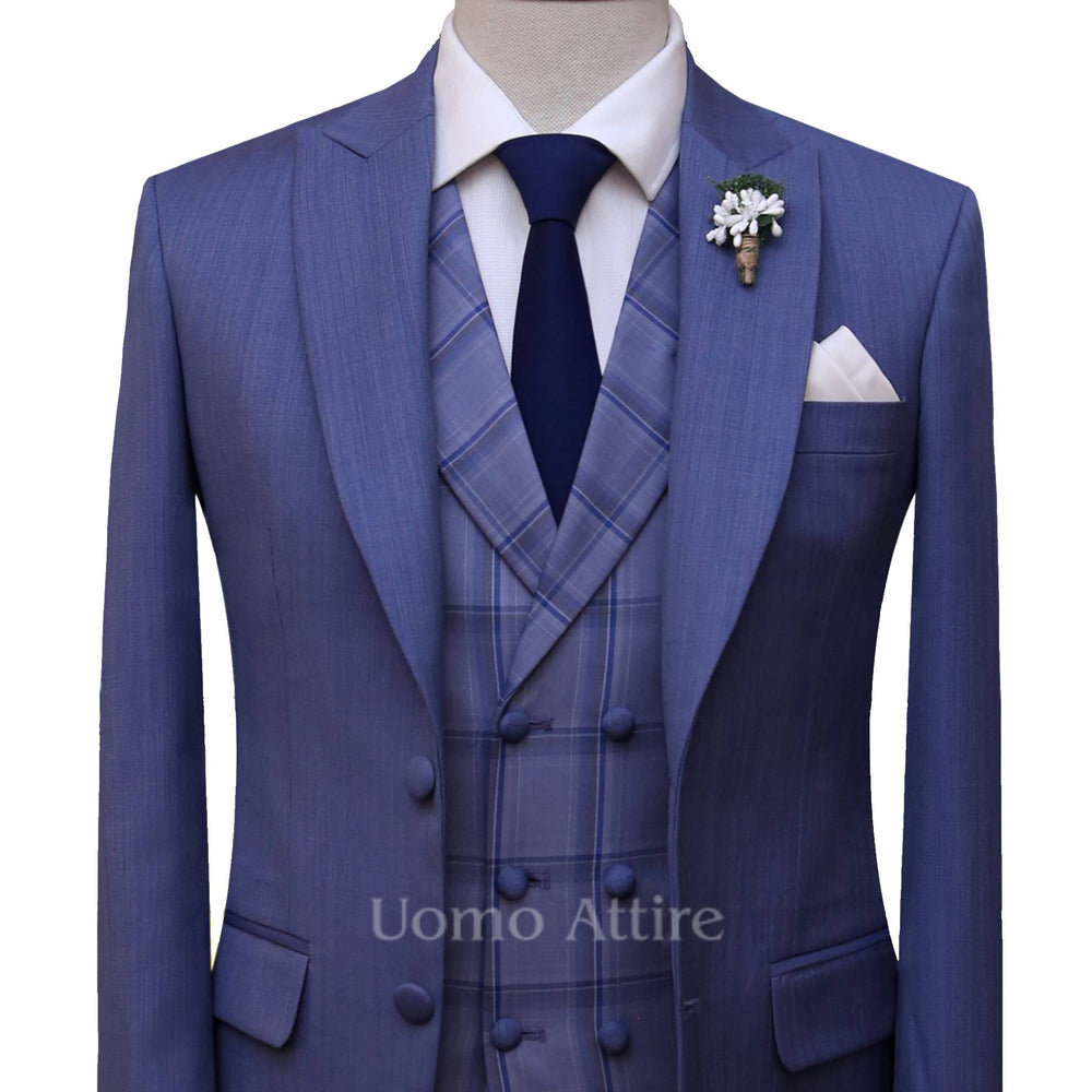 Woolen fabric three piece suit for wedding – Uomo Attire