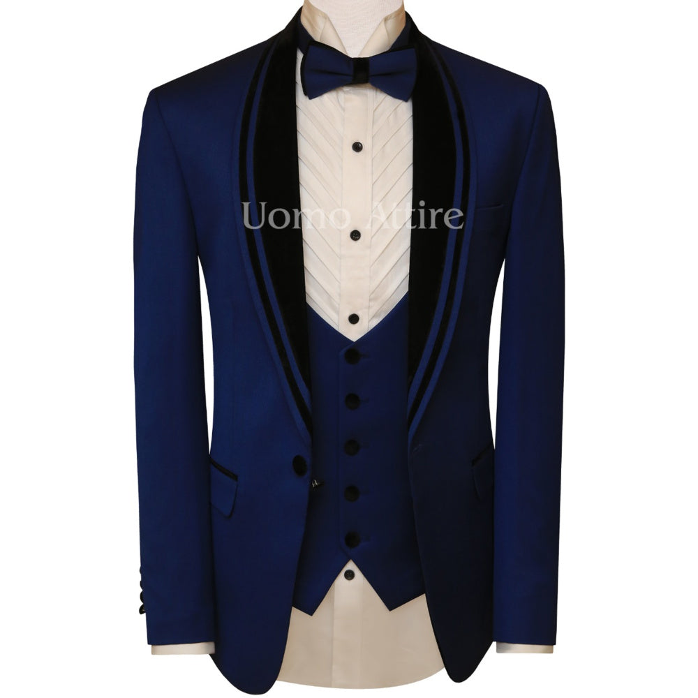 Light blue tuxedo linen 3 piece suit for wedding – Uomo Attire