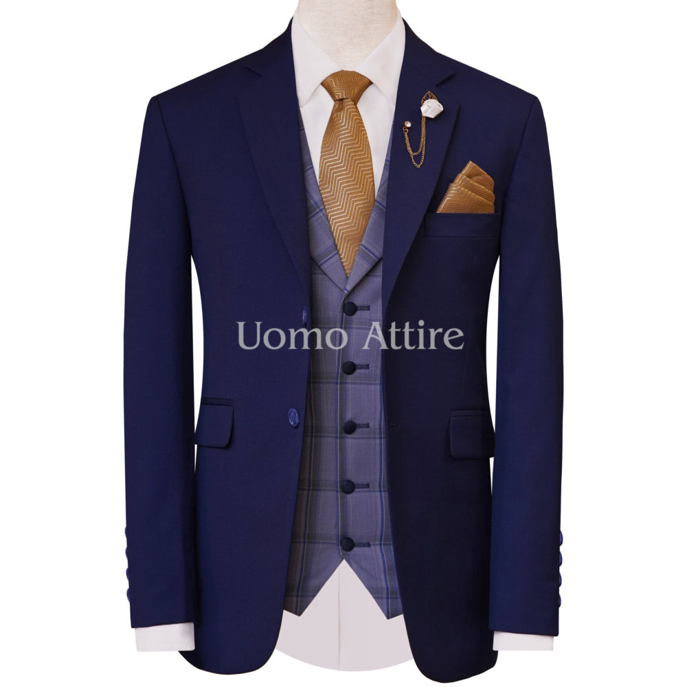 Personalized Business Suit  Men's Navy Blue Suit - Uniformtailor