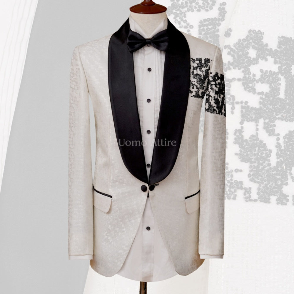 White tuxedo 2 piece suit for stylish look – Uomo Attire
