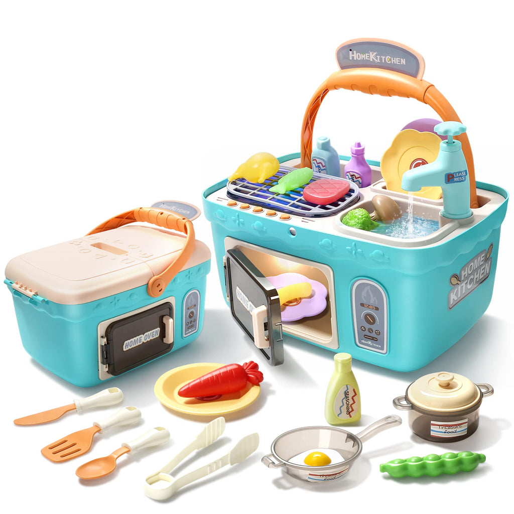 CUTE STONE Play Kitchen Accessories Toy, Play Food Sets for Kids Kitch