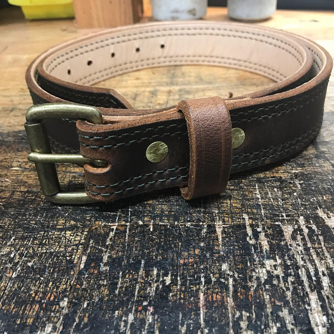 Buffalo Brown Veg-Tanned Lined Everyday Belt - F.D. Leatherworks