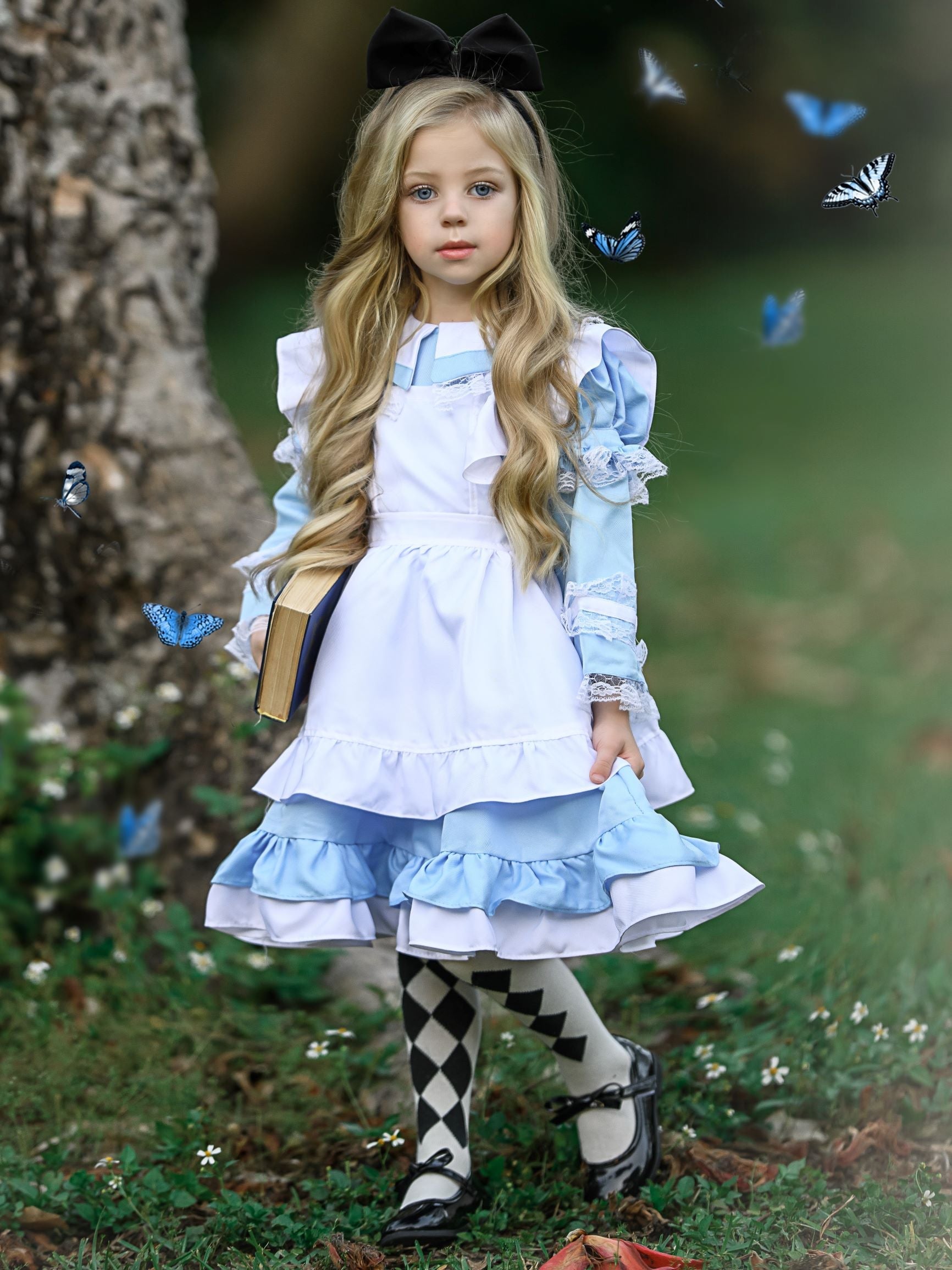 Girls Enchanted Alice Ruffled Costume Dress