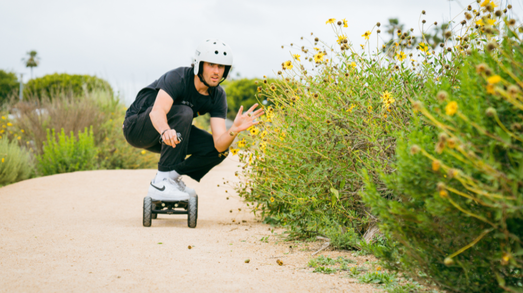 riding an electric skateboarding as a beginner