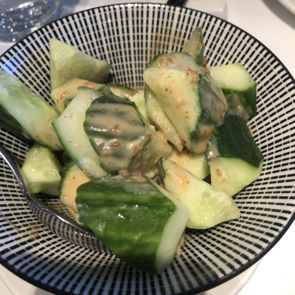 Cucumber salad with Japanese sesame dressing