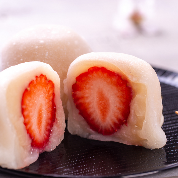 daifuku mochi with strawberries