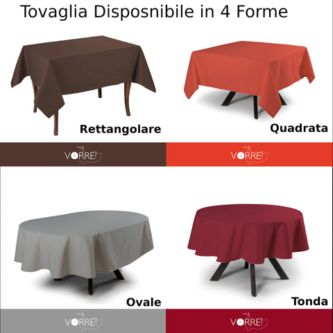 Tovaglia Tinta unita Quadrata Cotone 100% Trama Roma – my vorrei