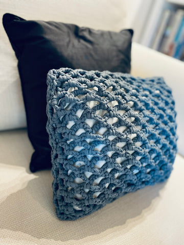 Waterproof crochet pillows designed by Alexandra koumba