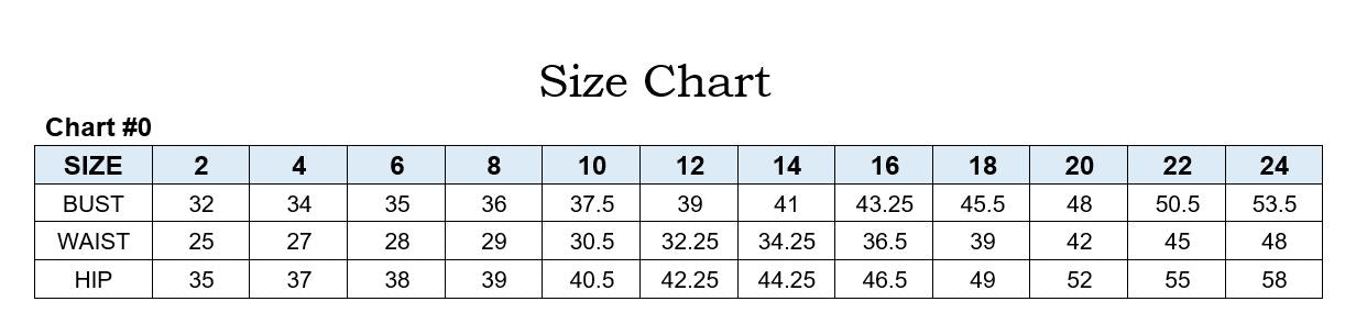 La Divine Sizing Chart#0