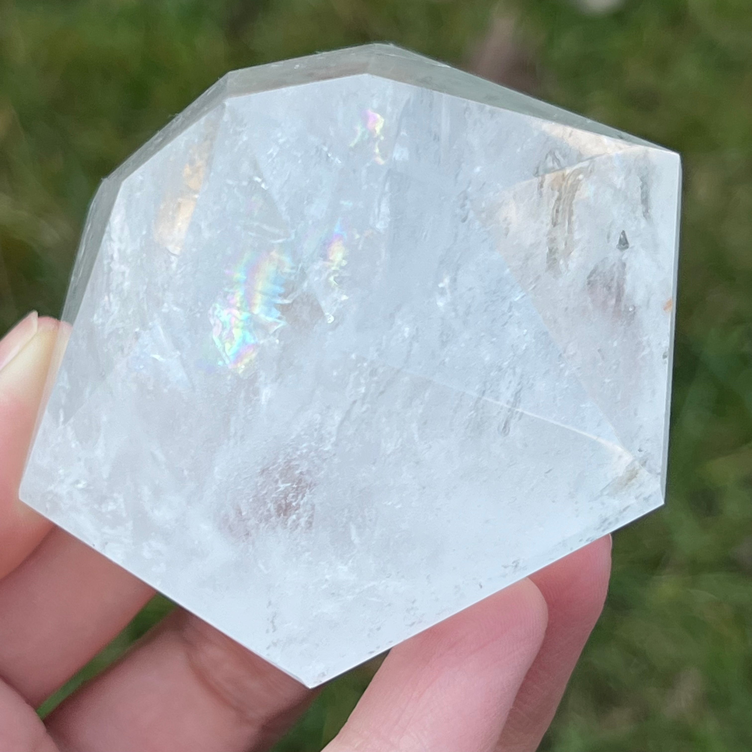 Cuart curcubeu forma diamant cristal de stanca/cuart incolor model 4A