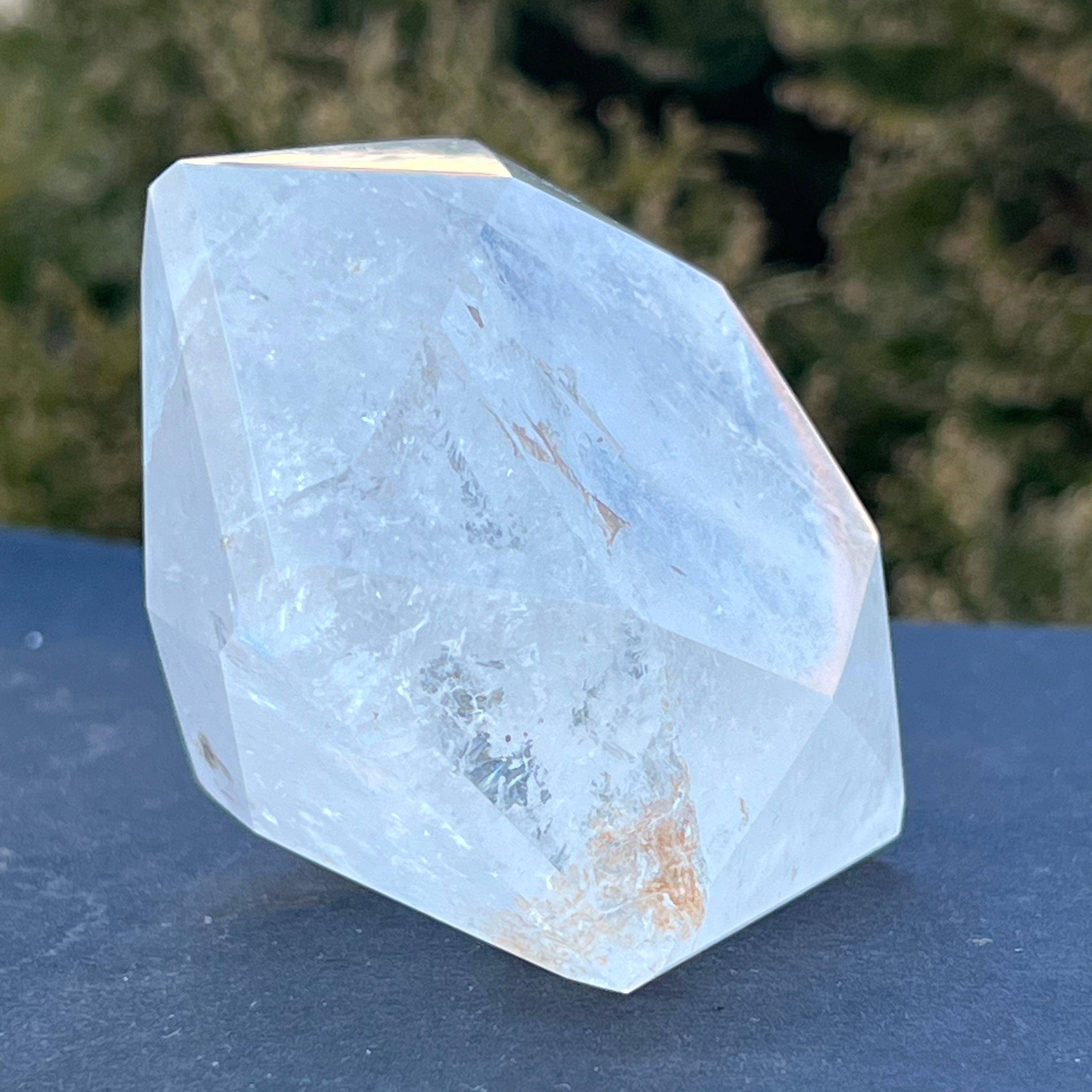 Cuart curcubeu forma diamant cristal de stanca/cuart incolor model 1A
