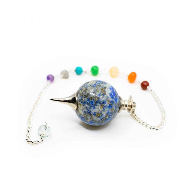 Pendul sfera Lapis Lazuli cu cristale 7 chakre