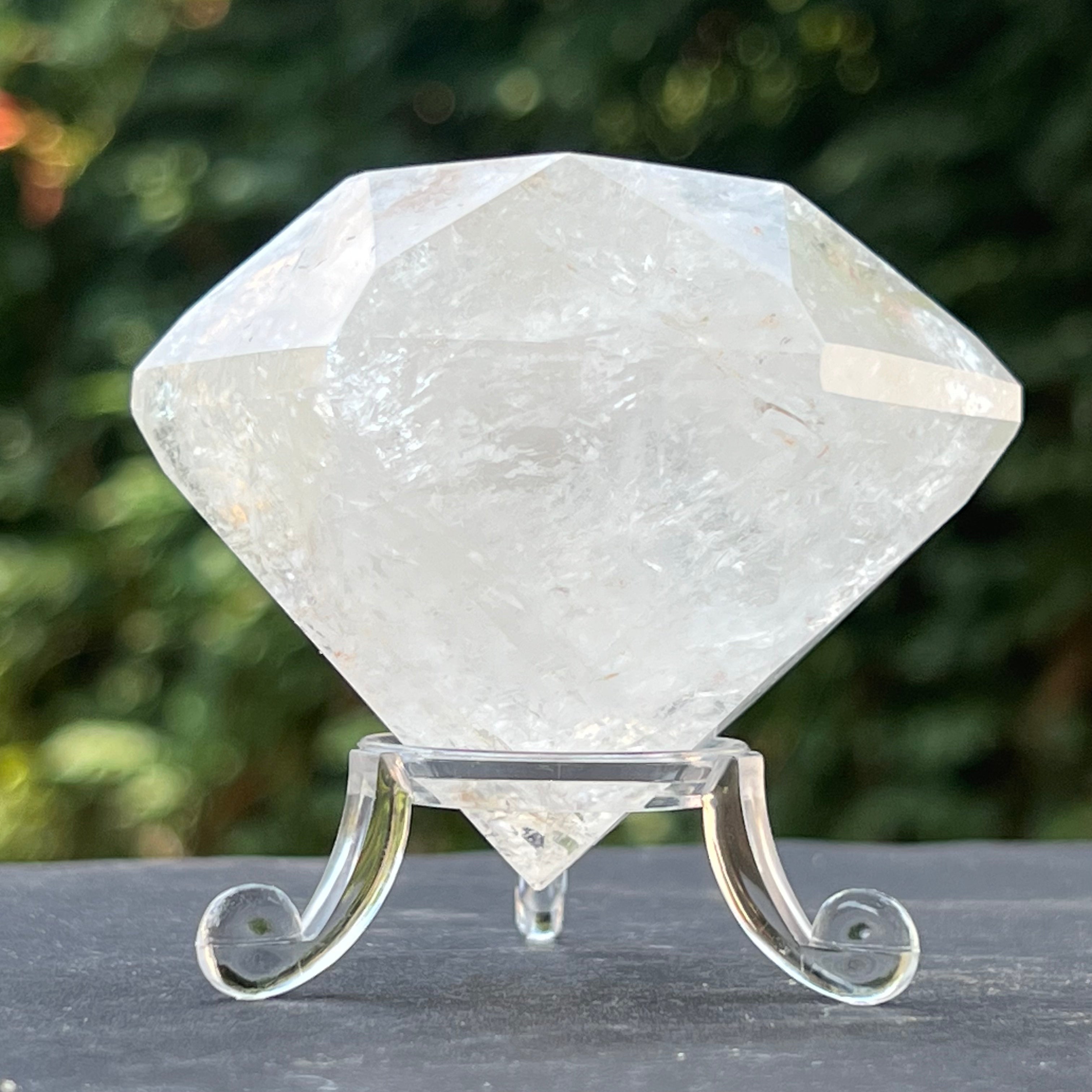 Cuart curcubeu forma diamant caliate extra, cristal de stanca/cuart incolor m5