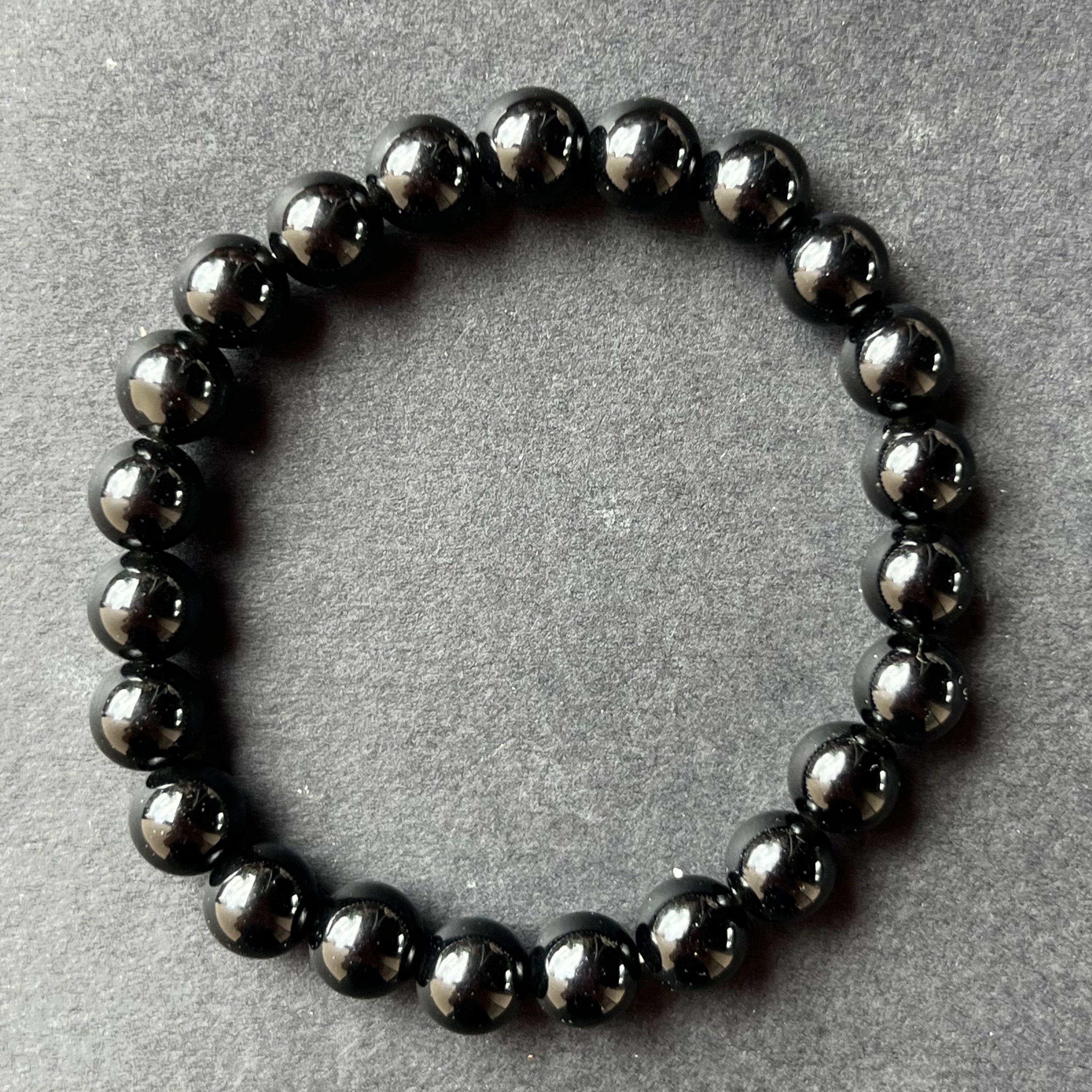 Bratara obsidian negru 8 mm