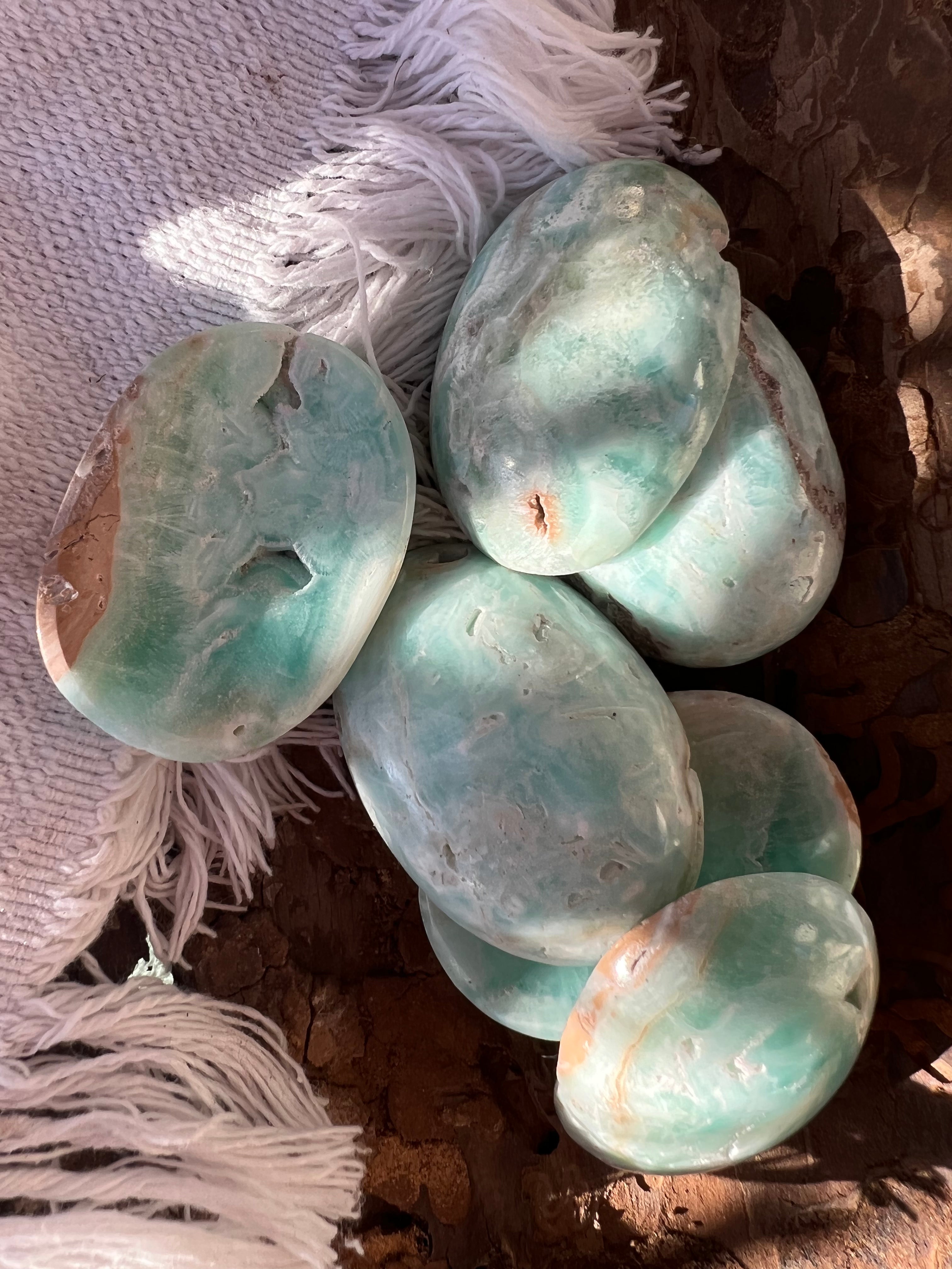 Pochet stone aragonit albastru m4