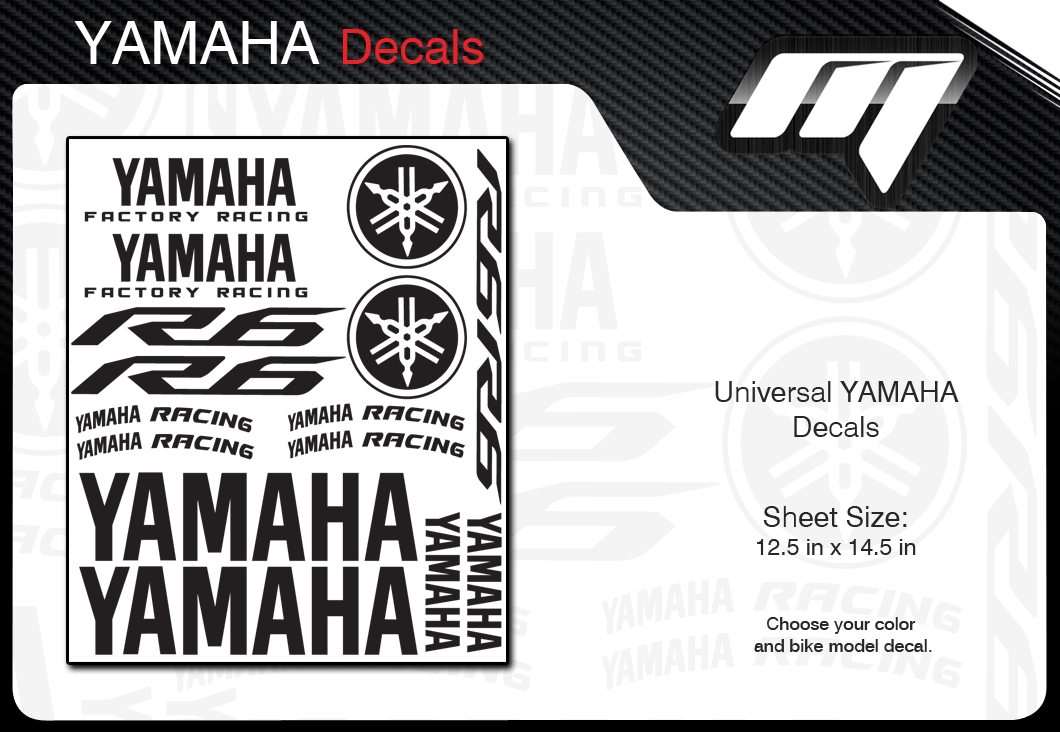 Factory Effex Yamaha Racing Sticker Sheet - 22-68232 - Dennis Kirk