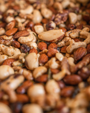 mixed nuts on a tray