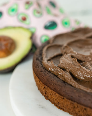 chocolate avocado cake with frosting