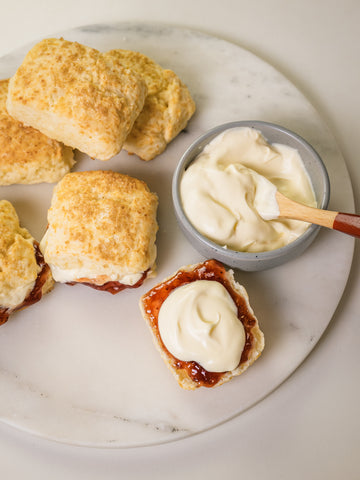 gluten free scones with jam and cream