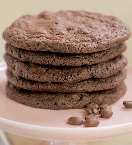 Mocha Cookies with real coffee beans