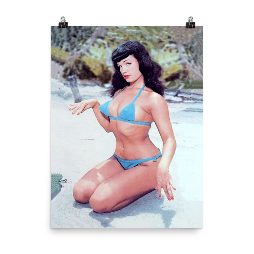 Bettie Page Beach Poster - Just Like A Pinup