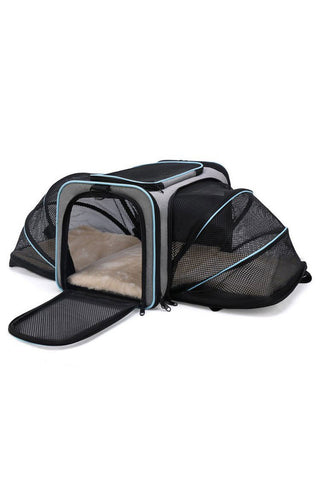 PawsMark Soft-Sided Mesh Foldable Pet Travel Carrier, Airline Approved Pet Bag for Dogs and Cats