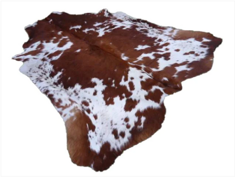 White and Brown Cowhide Rug