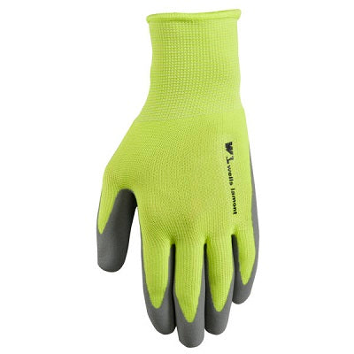Men's Coated Grip Work Gloves with Latex Coating, Large (Wells Lamont 524), Black on Blue