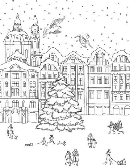 Dreamland Cityscape - Colouring Book - A Drawing Painting & Colouring Book For Adults (English)