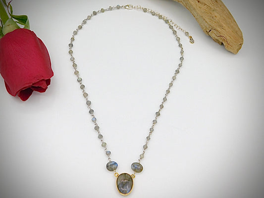 Labradorite and Freshwater pearl Necklace – Weniki Co Fine Jewelry