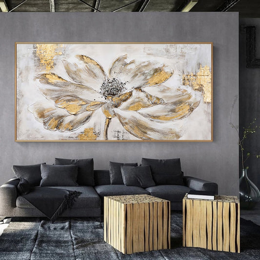 Golden Leaves Wall Art Elegant Art