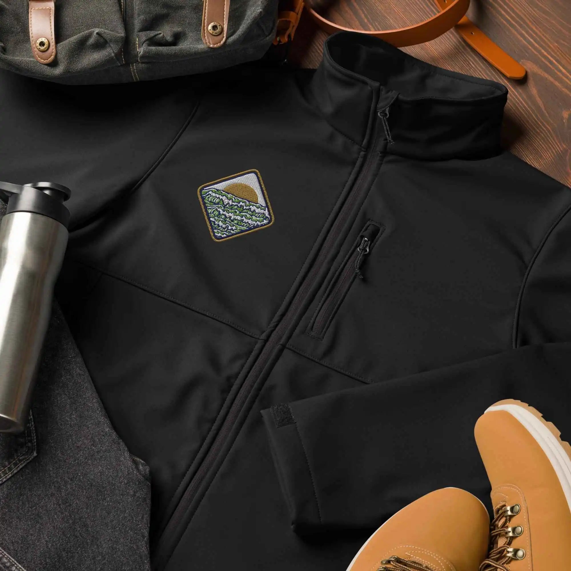 Men's Columbia® Softshell Jacket with Sea & Sunset Embroidery Badge