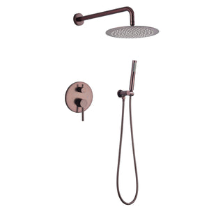 Complete Shower System With Rough-In Valve, Brown