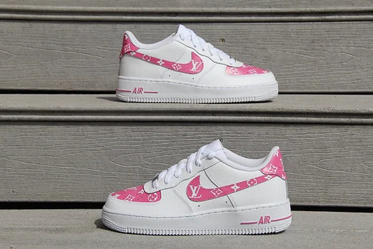 Pink LV Drip Air Force 1 – Swaggy