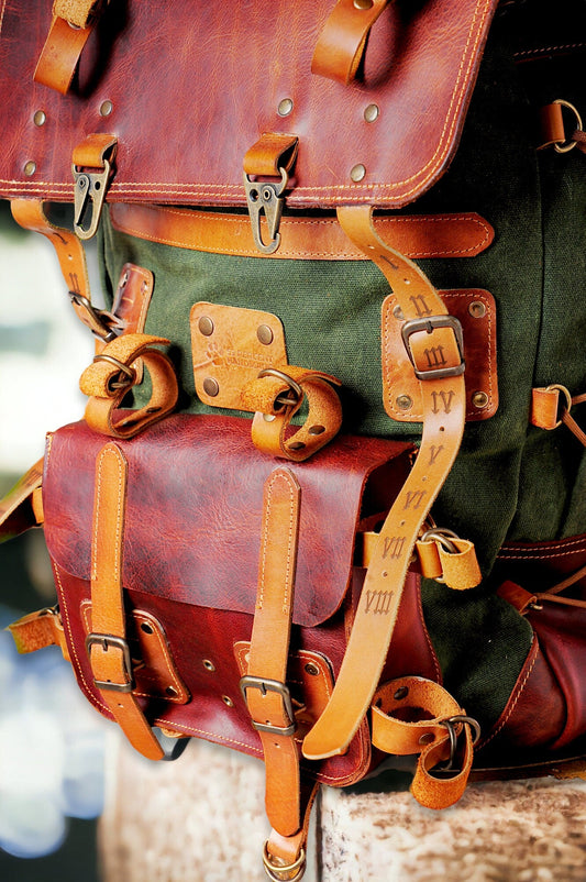 Rucksacks Handmade Waxed Canvas Backpack Travel Backpack – Unihandmade