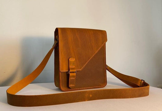 Personalized Shoulder Bag Gift for Him Leather Crossbody Bag