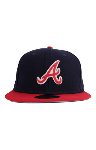  New Era Atlanta Braves Blackletter Old English Letter Script  Cuff Knit Beanie Hat : Sports & Outdoors