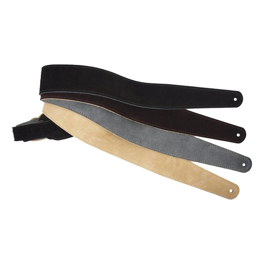 2.5” Reversible Black Leather / Natural Suede Guitar Strap